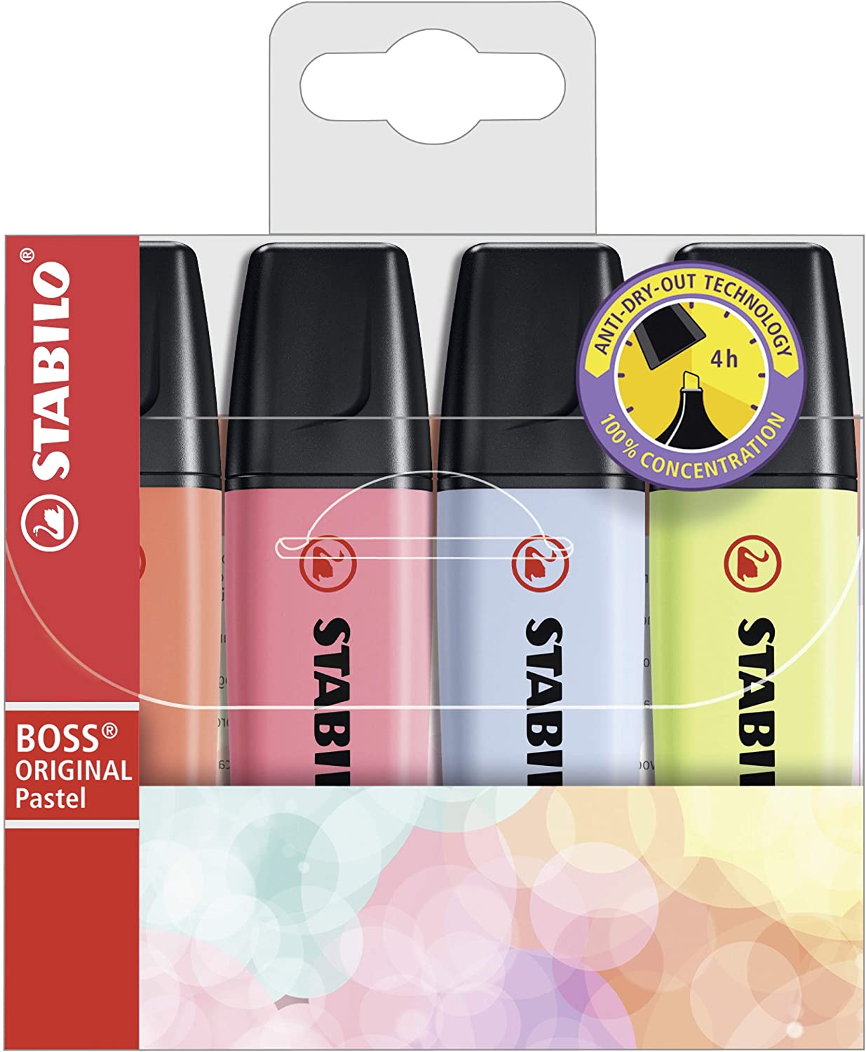 Stabilo BOSS Highlighters Wallet of 4 Assorted Light Colours  