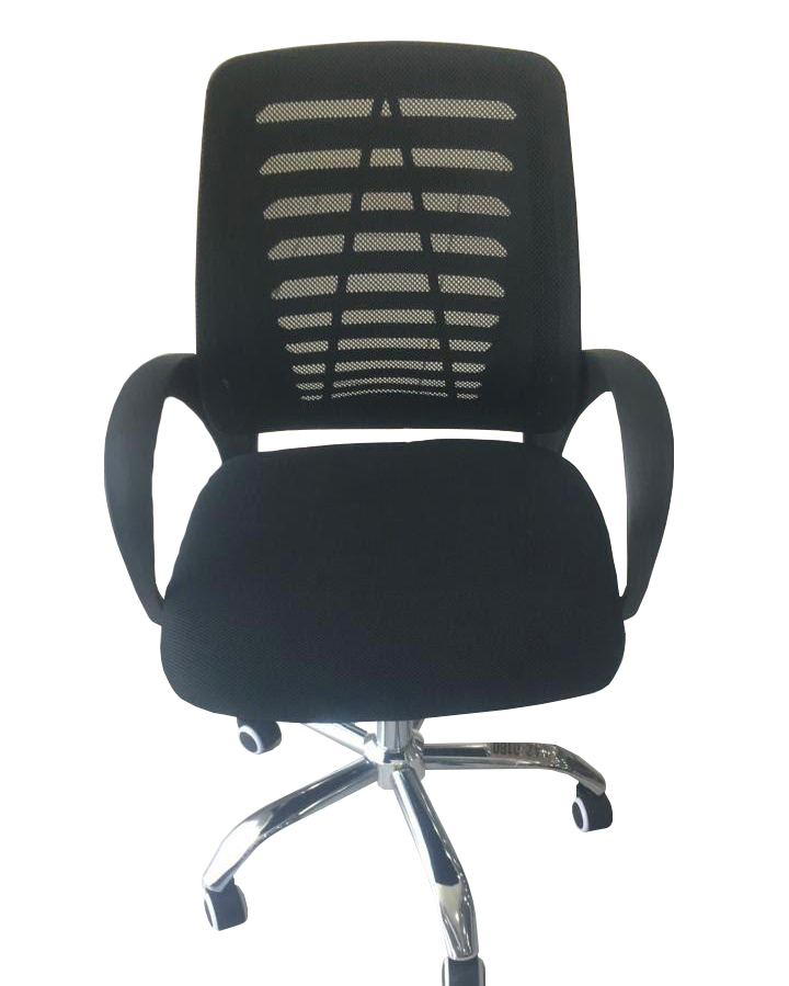 Office Chair Low Back Mesh and Cloth Set With Metal Base  