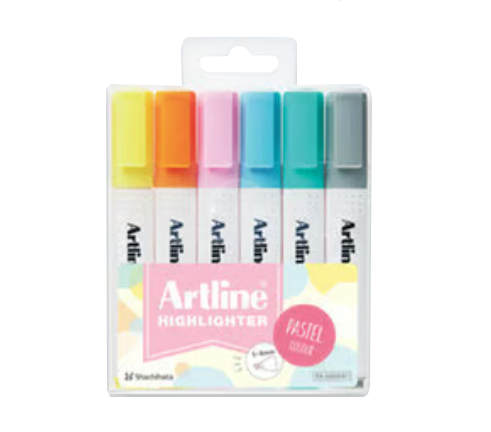 Artline Pastel Highlighter Phosphoric Set 6 Colors  