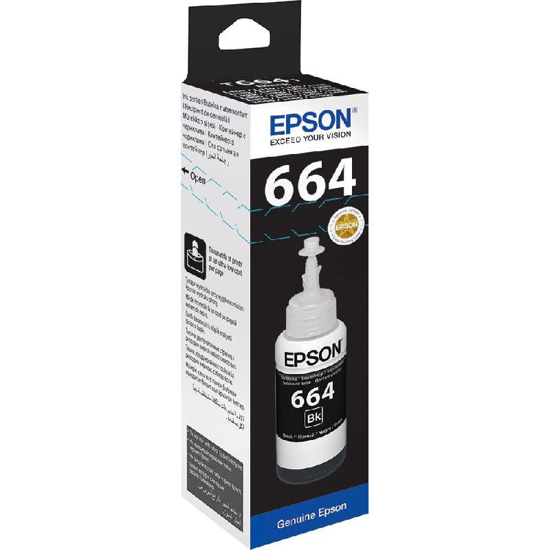 Epson 664 Black Ink Bottles 70ml For Epson L210/L220/L300/L355/L365/L555/L1300