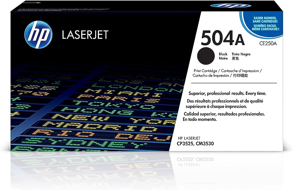 HP 504A Black Original LaserJet Toner Cartridge CE250A