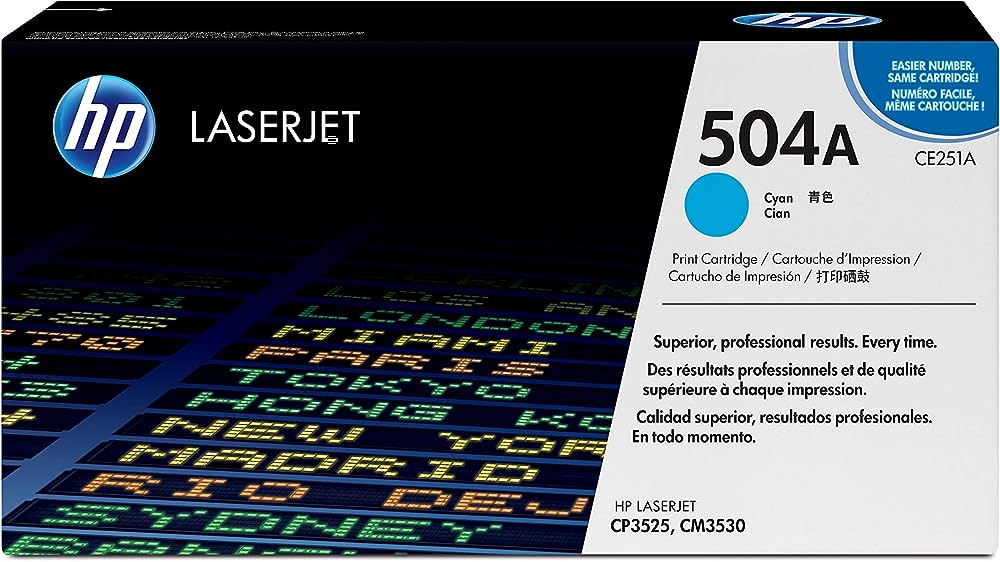 HP 504A Cyan Original LaserJet Toner Cartridge CE251A