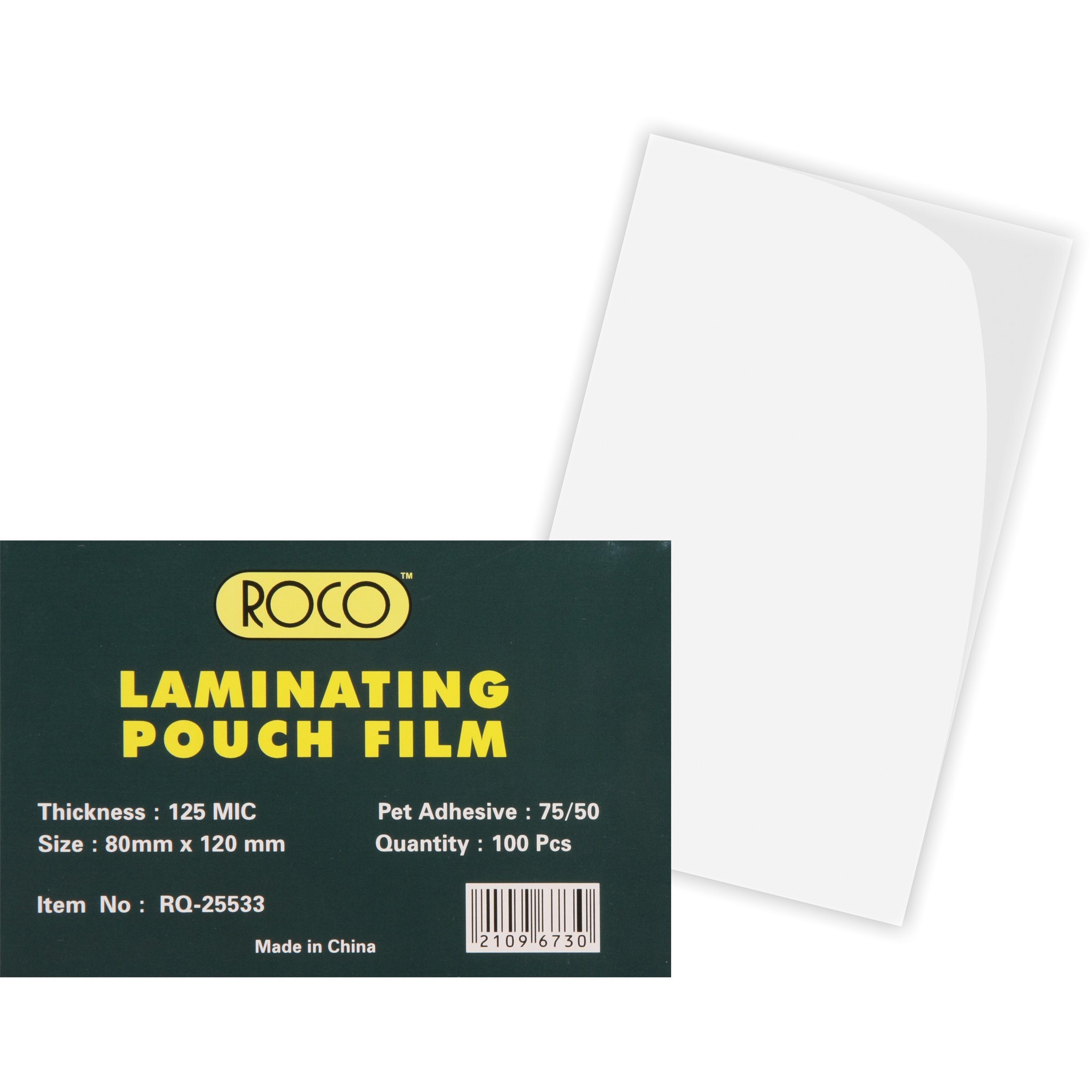Roco Thermal Laminating Film 120X80mm/125mic Clear