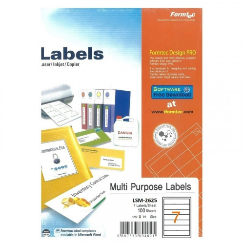 Formatec File Folder Labels A4 No.7 PK 100 Sheet