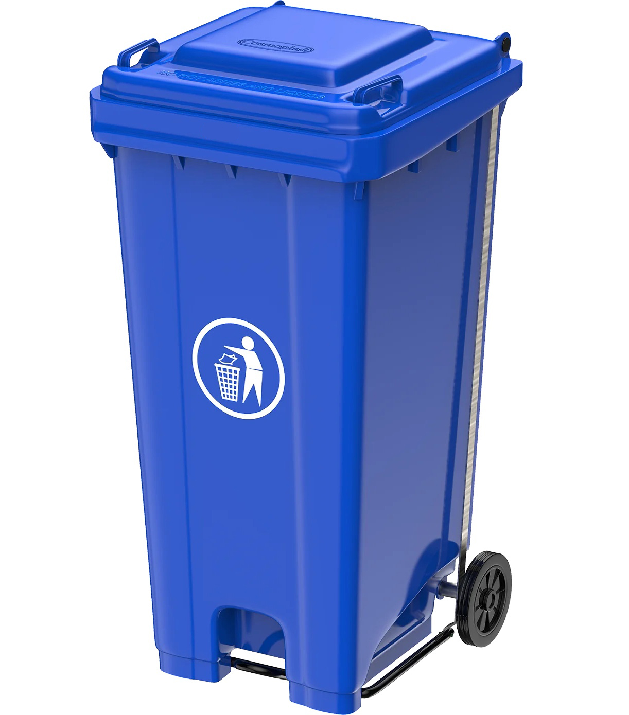 Trash Bin 240L With Step & Wheels Blue Color