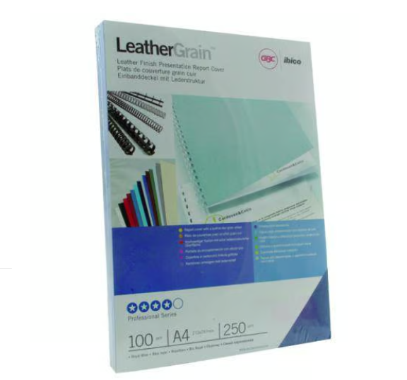 GBC Cardboard Binding Cover 250gr A4 Light Blue PK 100 Sheet