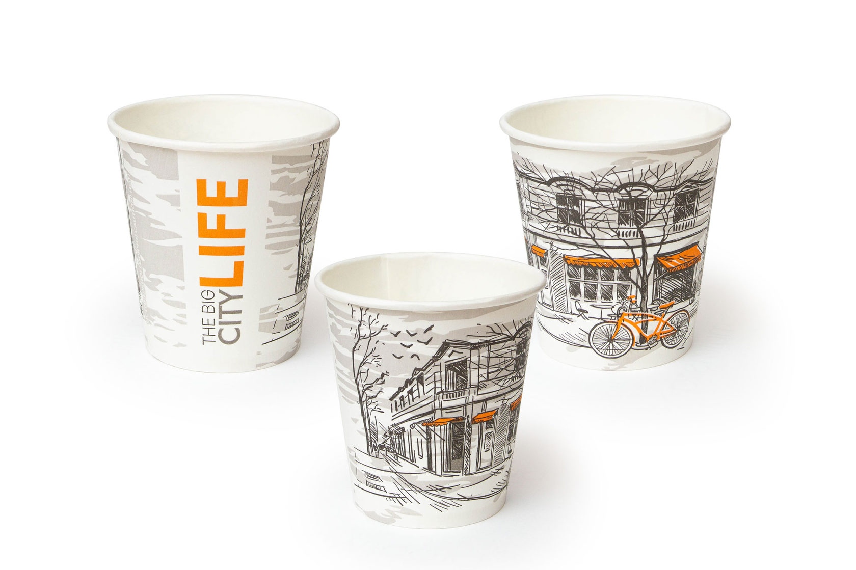 The Big City Life Design Paper Cup 7oz Box 1000pcs